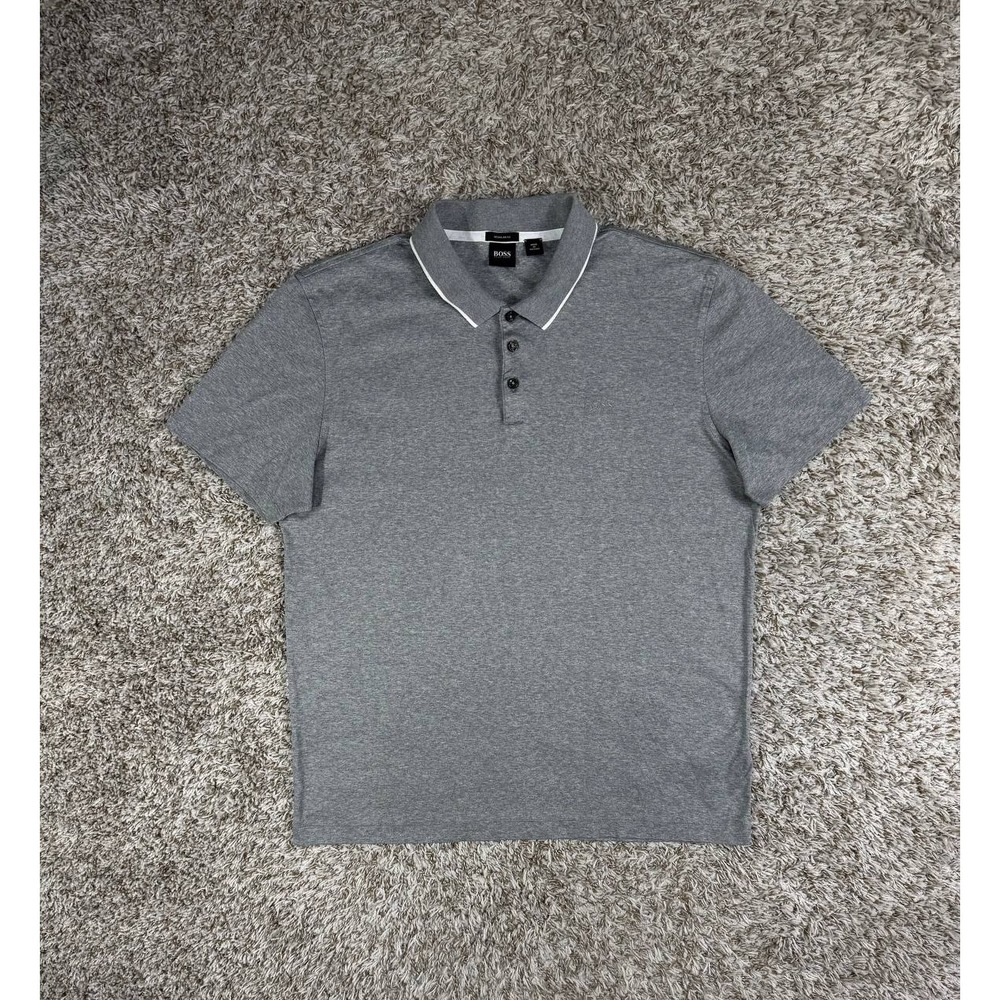 Hugo Boss Regular Fit Piket 15 Gray Polo Shirt Men's Size XL